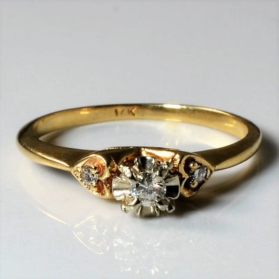 High Set Three Stone Diamond Ring | 0.06ctw | SZ 4 |
