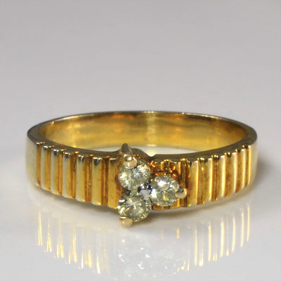 Three Stone Diamond Cluster Ring | 0.18ctw | SZ 7 |