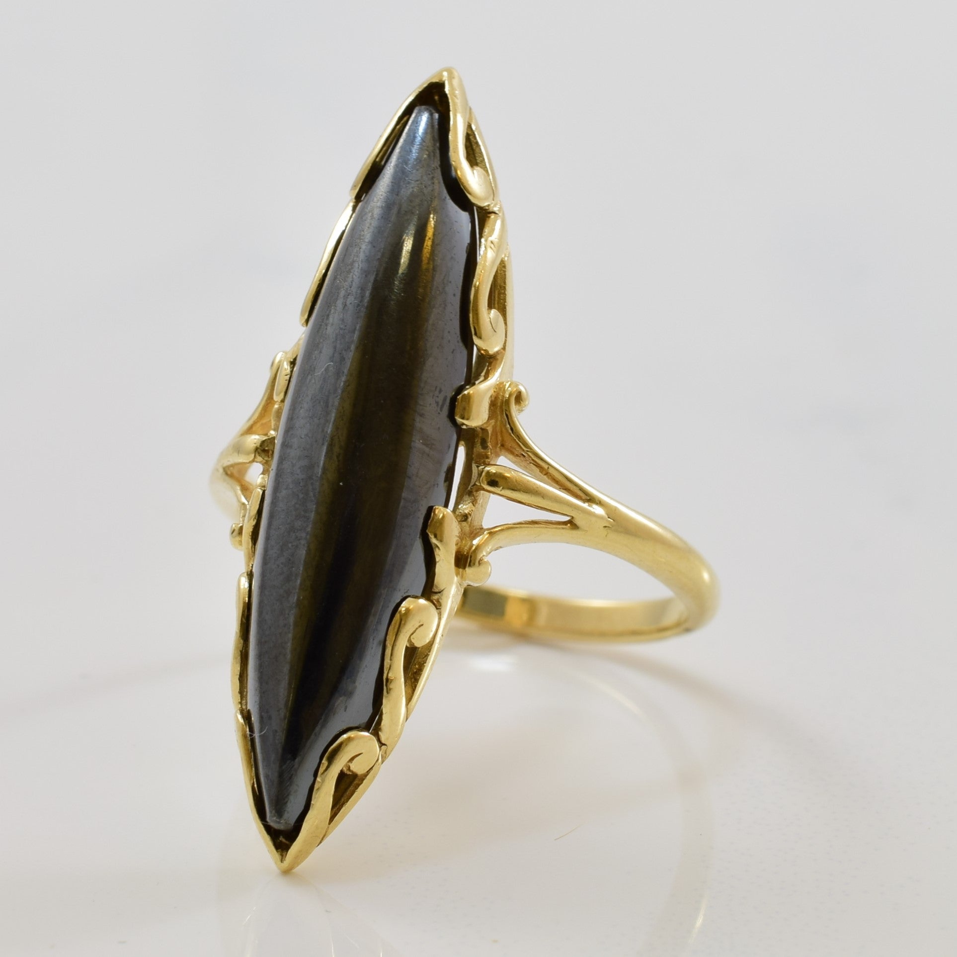 Marquise Hematite Saddle Ring | 9.50ct | SZ 7.5 |