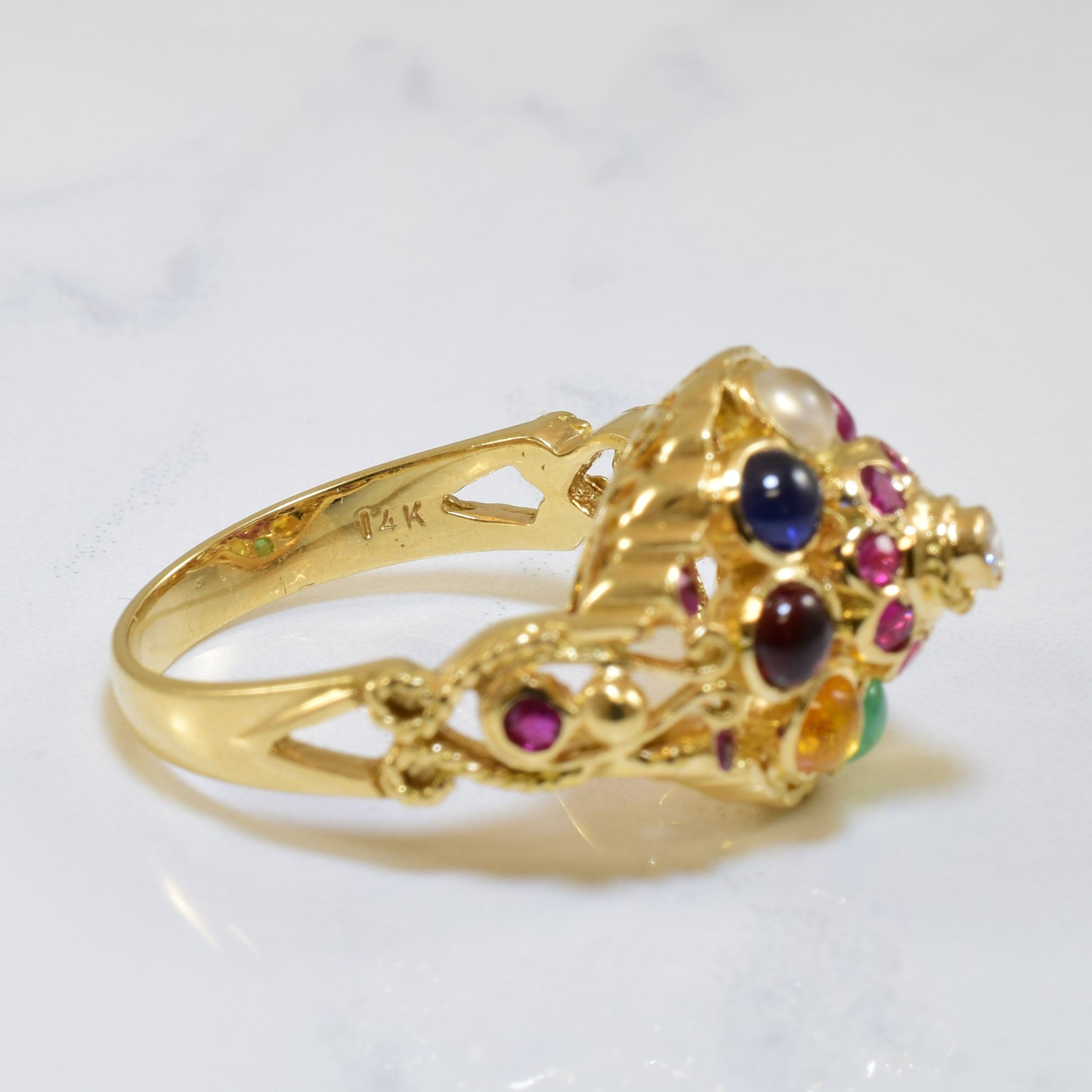 Bague Princesse de Siam Multi-Pierres | 1,35 ct | Taille 8 | 