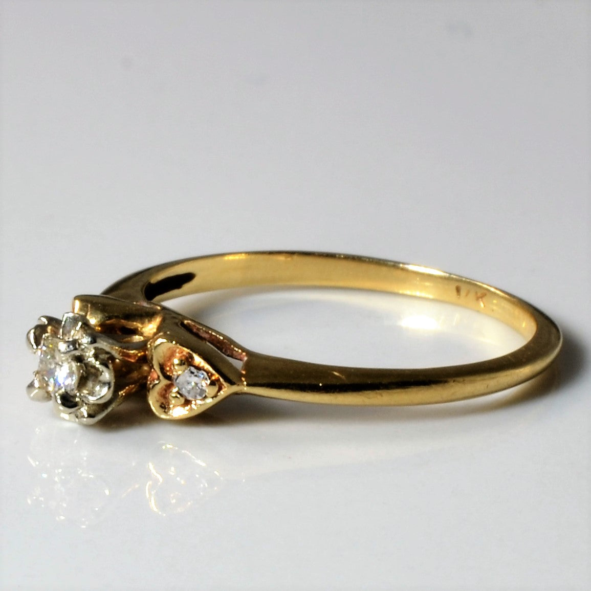 High Set Three Stone Diamond Ring | 0.06ctw | SZ 4 |