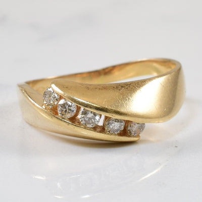Channel Set Diamond Bypass Ring | 0.20ctw | SZ 8 |