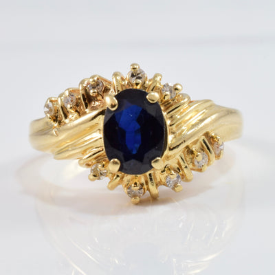Bypass Diamond Framed Sapphire Ring | 0.10 ctw SZ 6.5 |