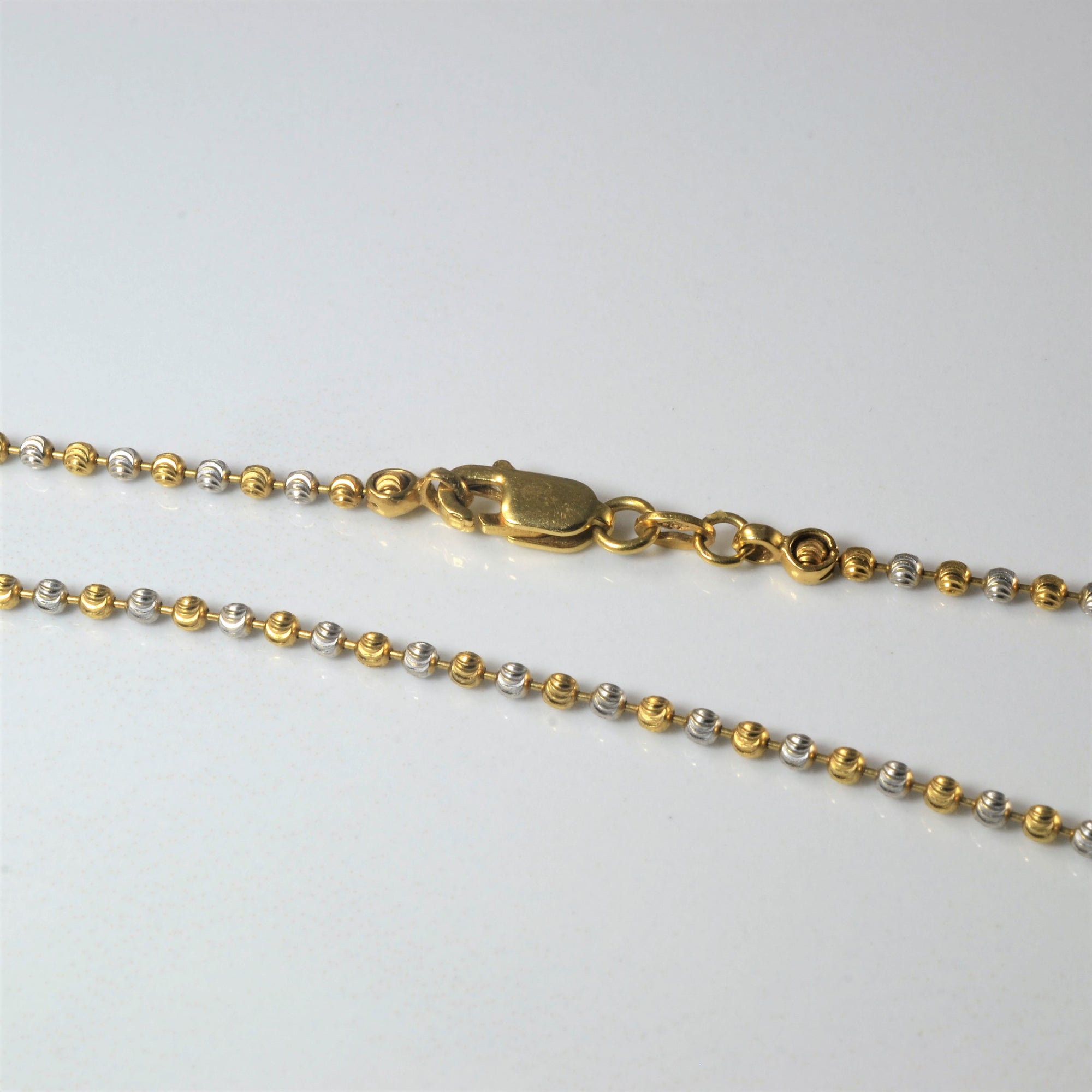 18k Two Tone Gold Ball Link Chain | 18