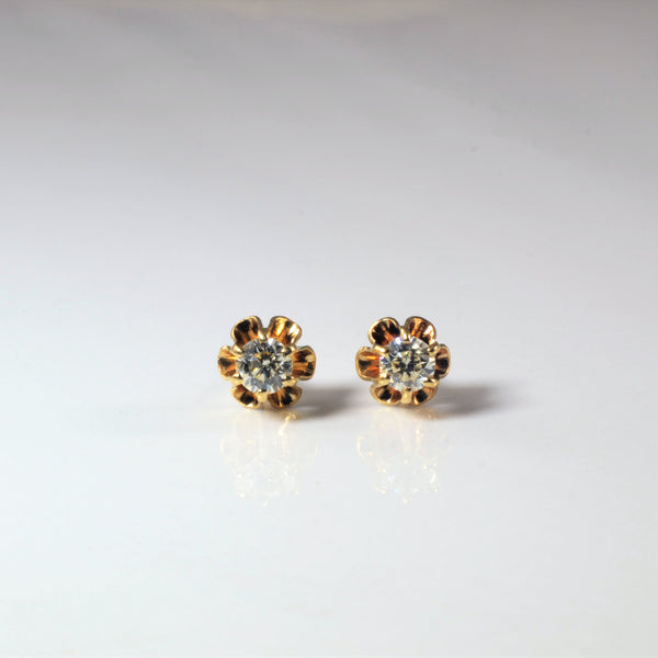 Belcher Set Diamond Stud Earrings | 0.50ctw |