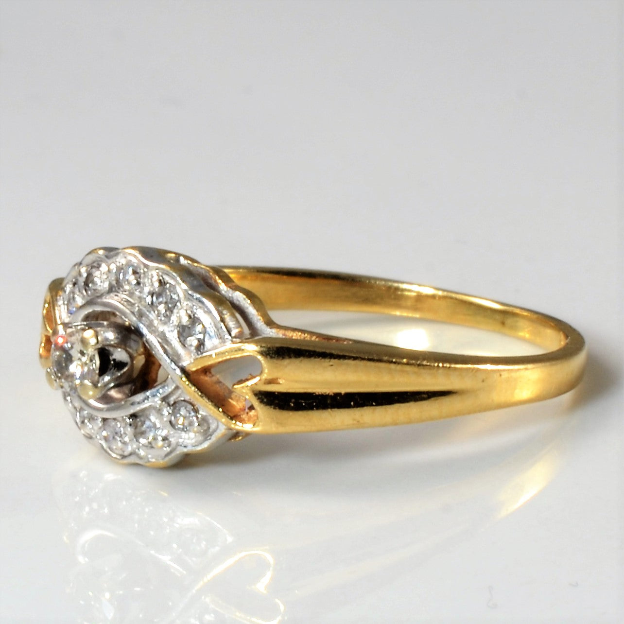 Open Heart Accented Diamond Promise Ring | 0.10 ctw, SZ 6 |