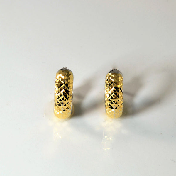 Diamond Cut Huggie Earrings |