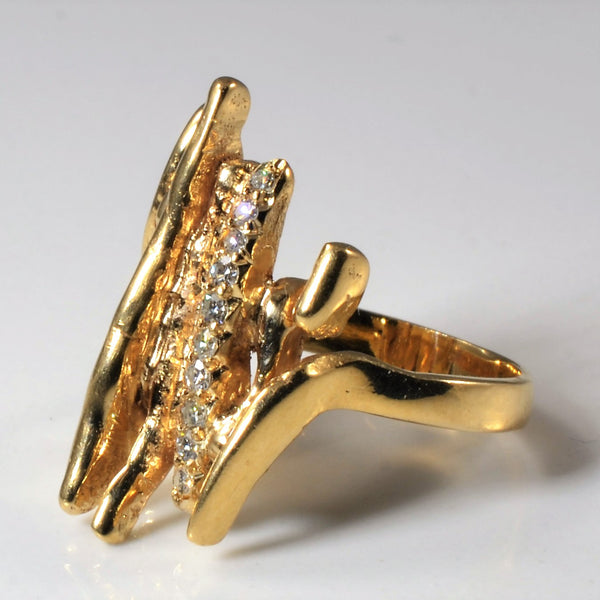 Abstract Diamond Cocktail Ring | 0.13ctw | SZ 6 |
