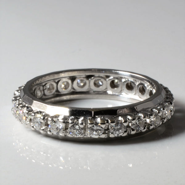 Pave Diamond Eternity Wedding Ring | 1.04ctw | SZ 8 |