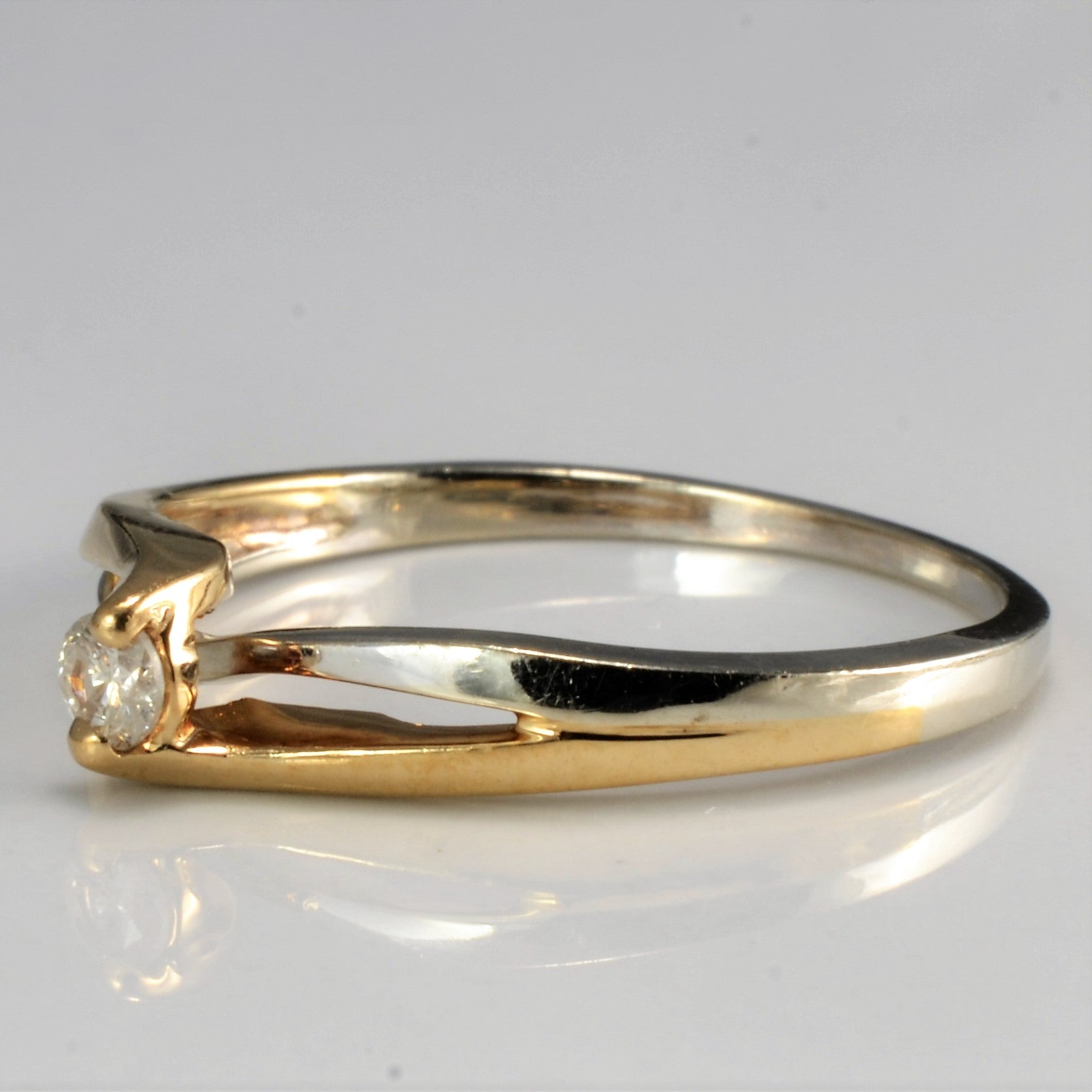 Bypass Two Tone Gold Diamond Ring | 0.07 ct, SZ 6.75 |