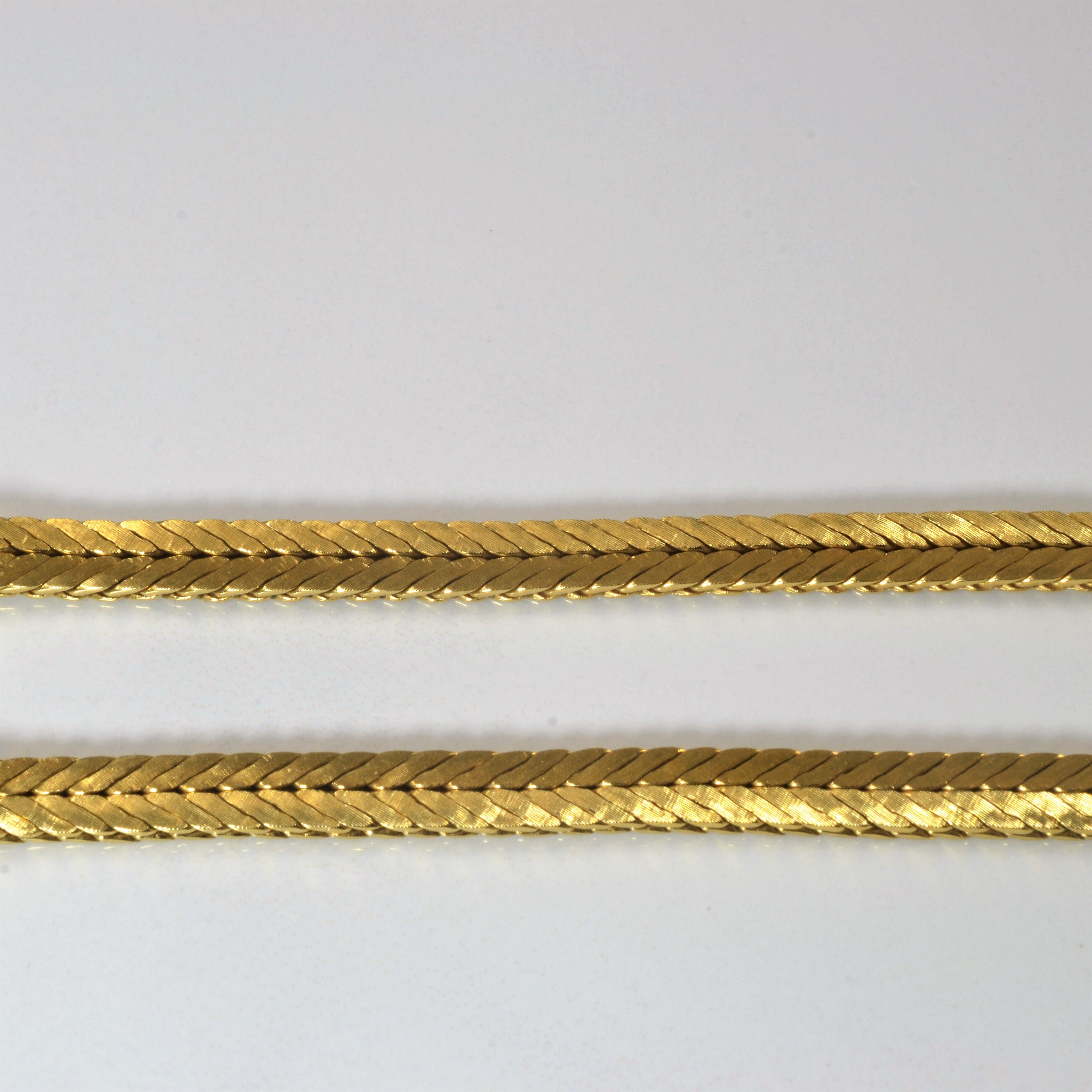 18k Yellow Gold Modified Herringbone Chain | 16.5" |