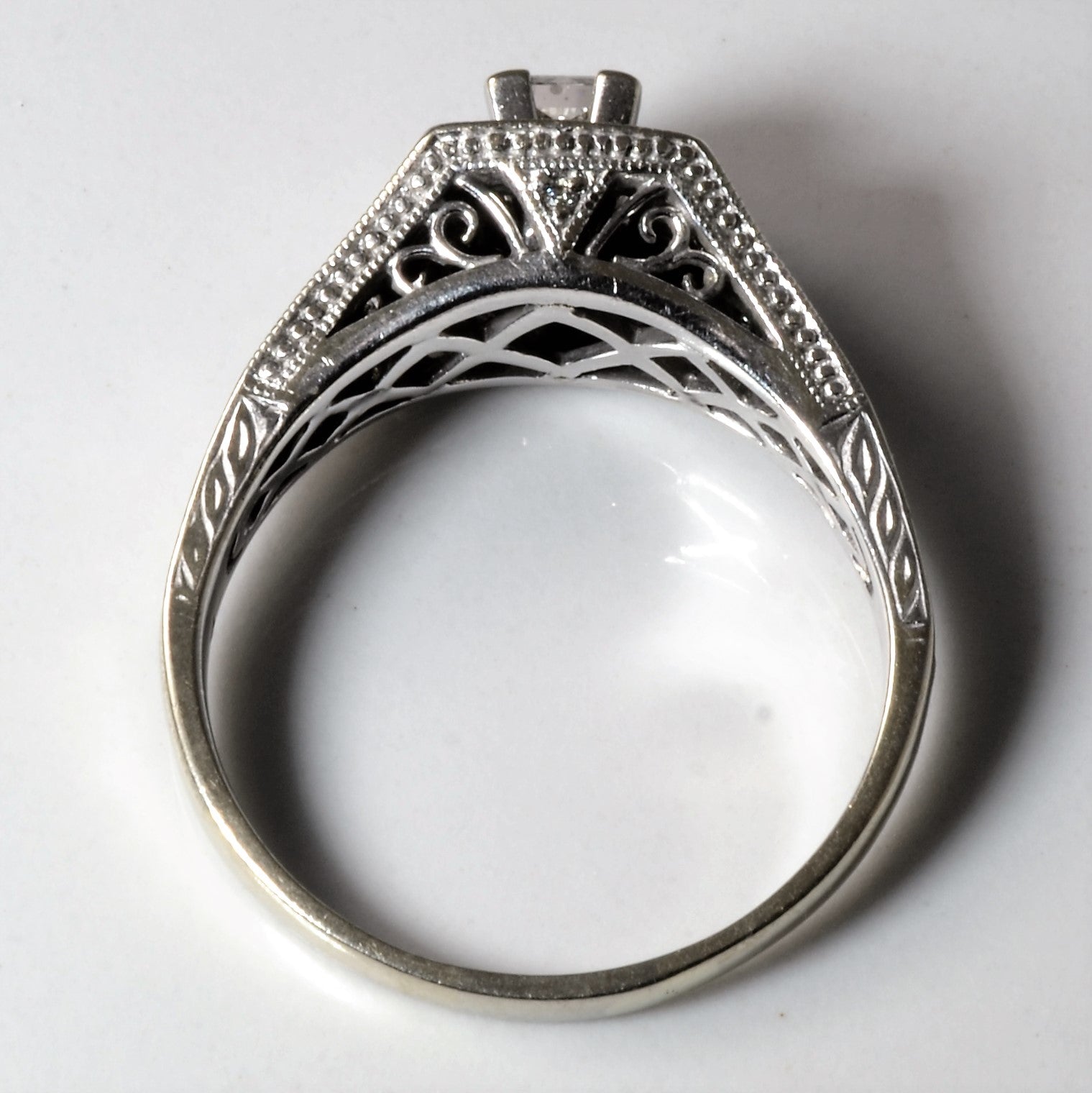 Art Deco Inspired Diamond Halo Engagement Ring | 0.67ctw | SZ 9.75 |