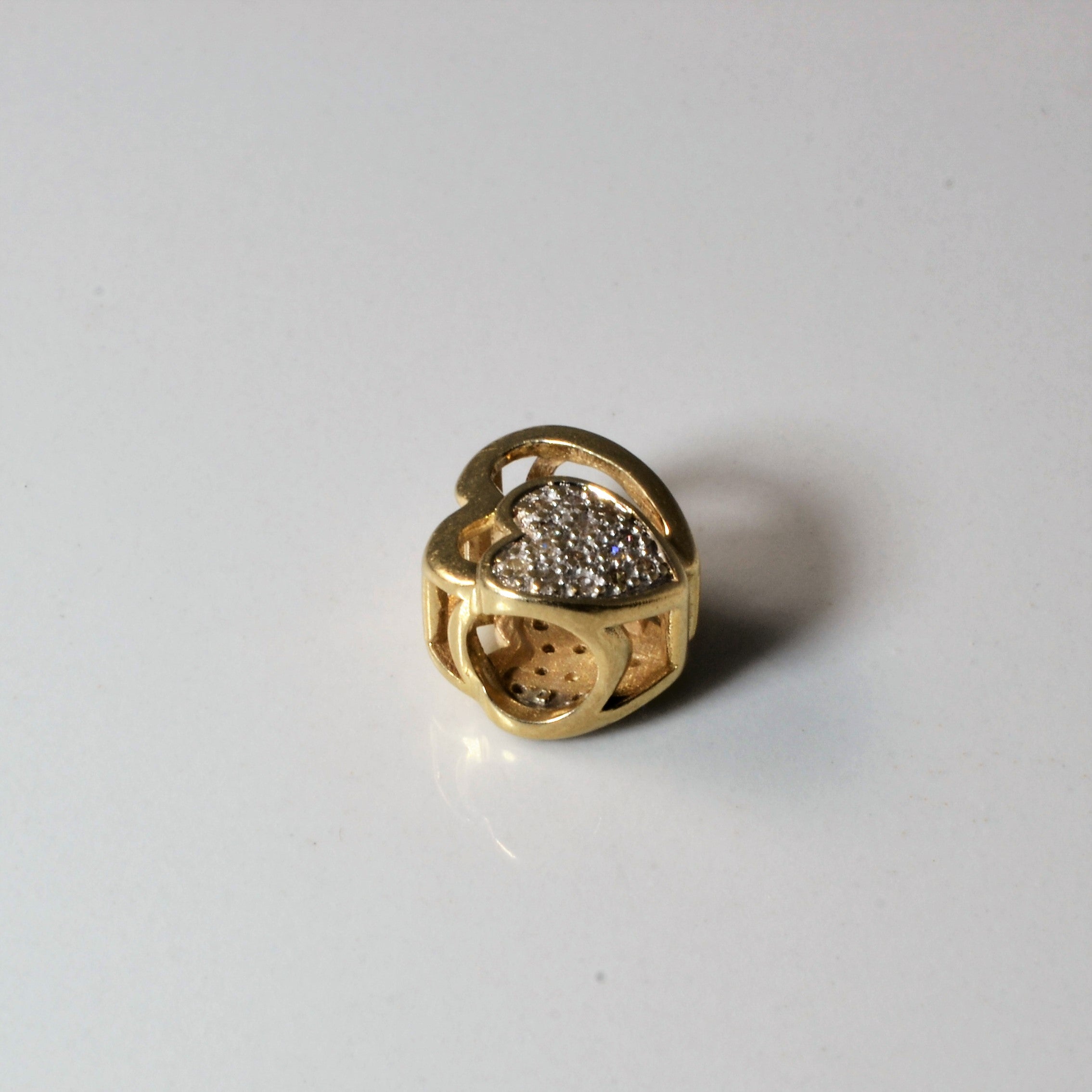 Pendentif cœur pavé de diamants | 0,06 ct | 