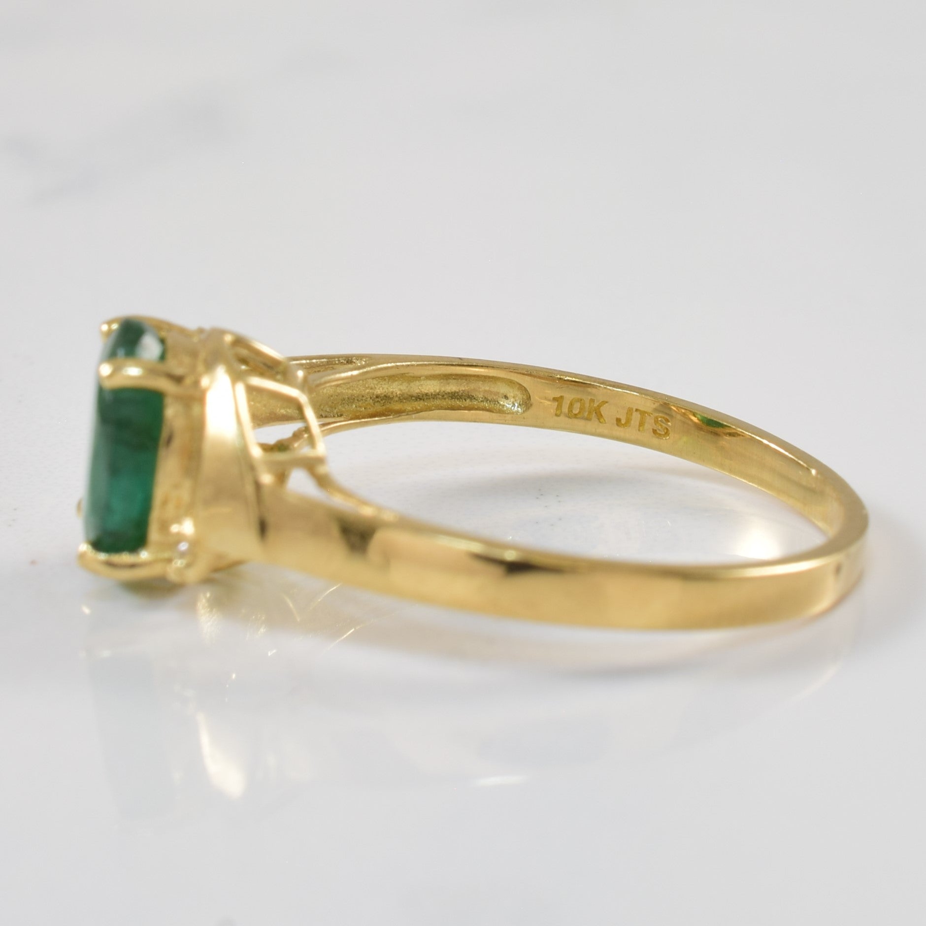 Emerald & Diamond Bypass Ring | 1.35ct, 0.01ctw | SZ 7.25 |
