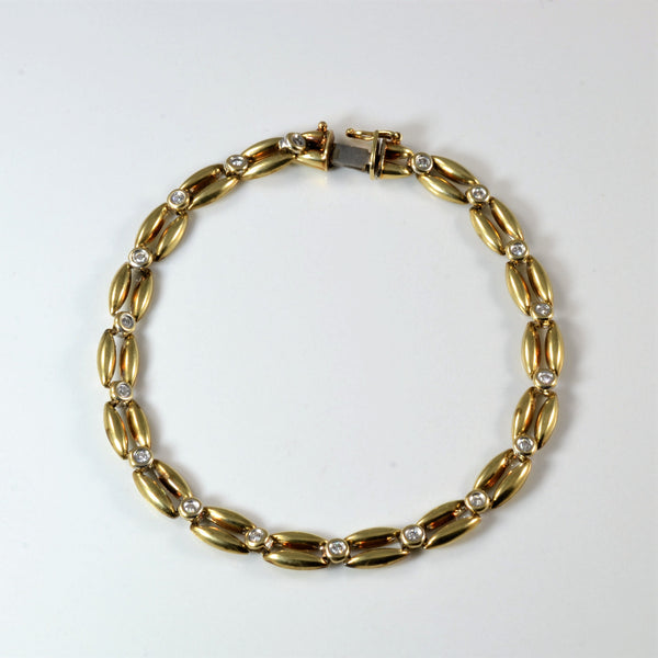 Bezel Set Diamond Chain Bracelet | 0.54ctw | 8