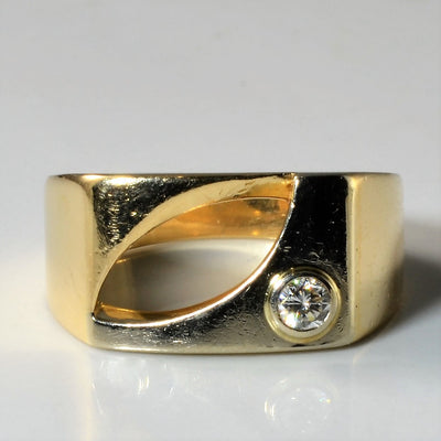Bezel Set Diamond Open Shank Ring | 0.12ct | SZ 9 |