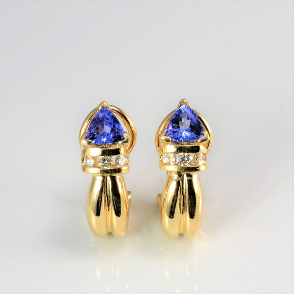 Tanzanite & Diamond Huggie Earrings | 0.18 ctw |