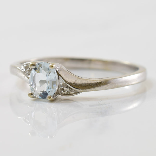 Aquamarine & Diamond Ring | 0.30ct, 0.01ctw | SZ 6.75 |