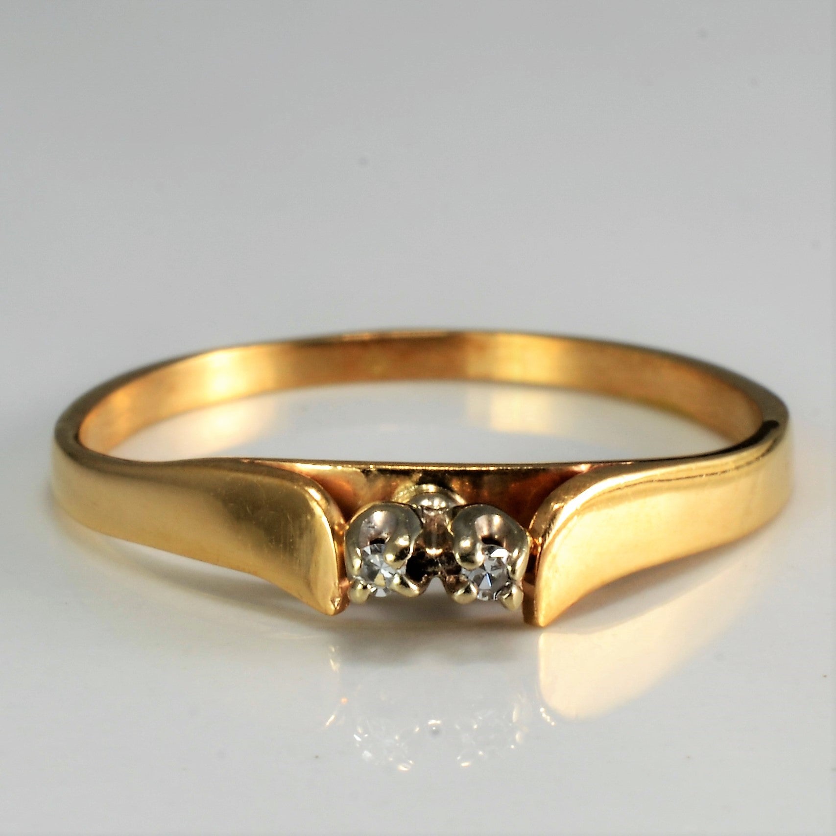 Two Stone Diamond Wedding Ring | 0.02 ctw, SZ 8.5 |