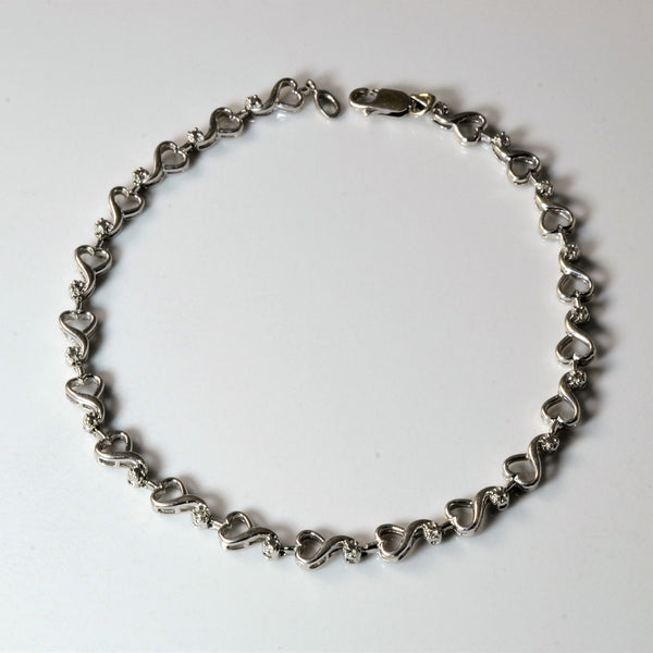 Diamond Heart Link Bracelet | 0.04ctw | 7.5