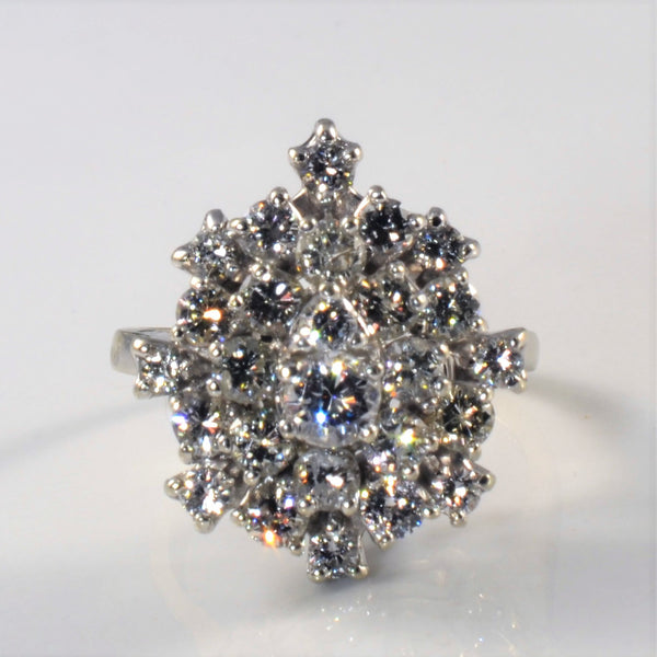 Unique Diamond Cluster Burst Cocktail Ring | 2.77ctw | SZ 9.25 |