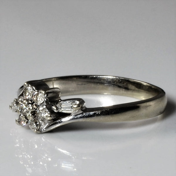 Baguette Side Stone Bypass Ring | 0.19ctw | SZ 7.25 |