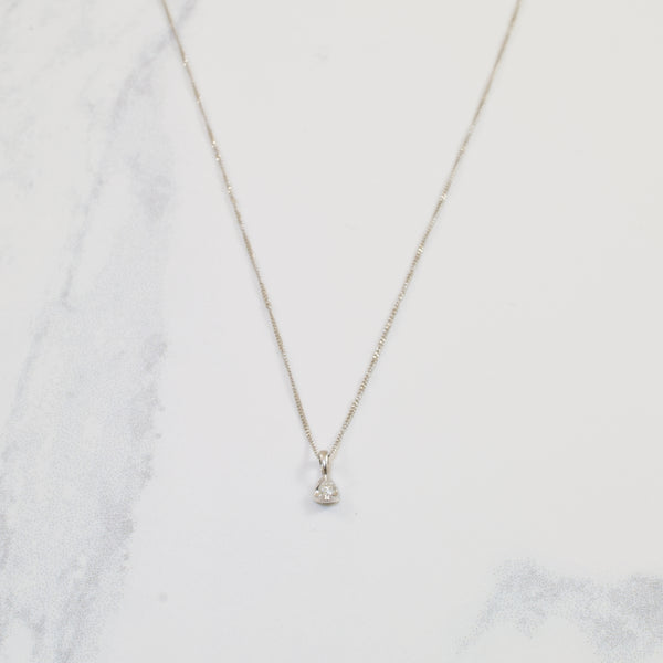 Half Moon Solitaire Diamond Necklace | 0.04ct | 19