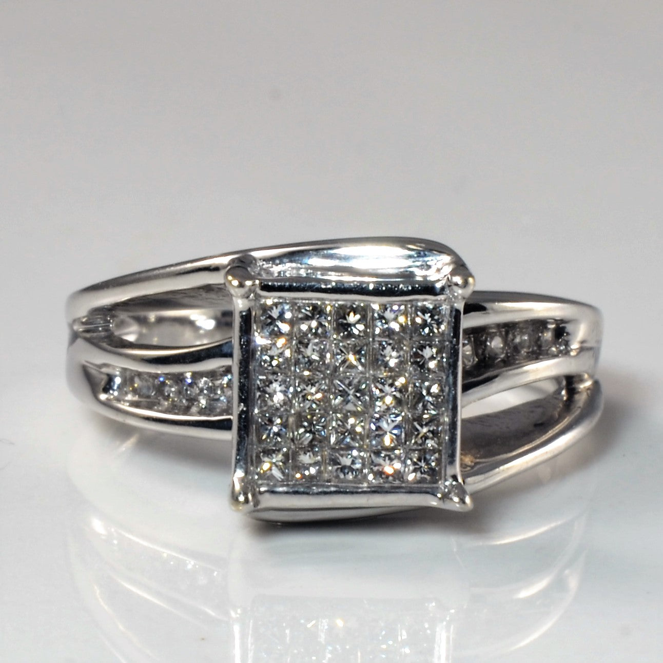 Bypass Princess Diamond Cocktail Ring | 0.50ctw | SZ 6.5 |