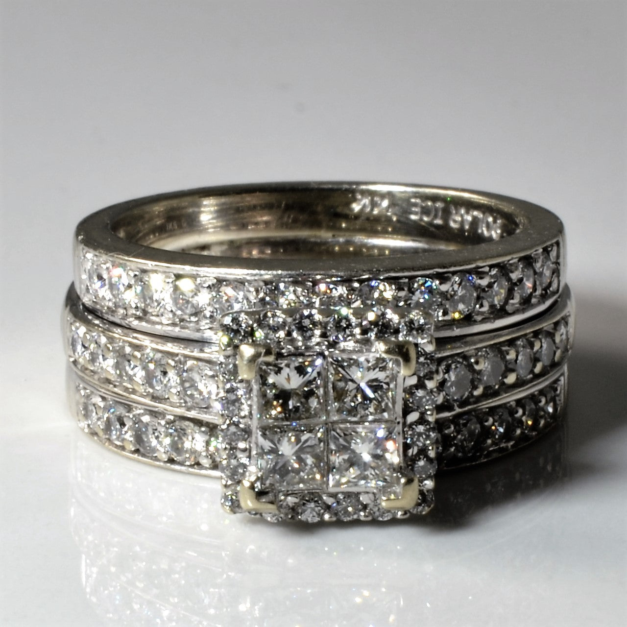 Soldered Polar Ice Diamond Grid Engagement Ring | 1.19ctw | SZ 5.75 |