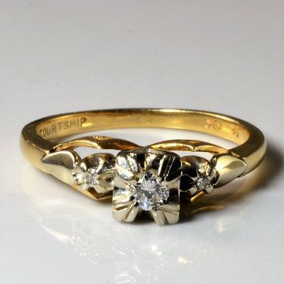 High Set Retro Diamond Ring | 0,13ctw | SZ 7 |