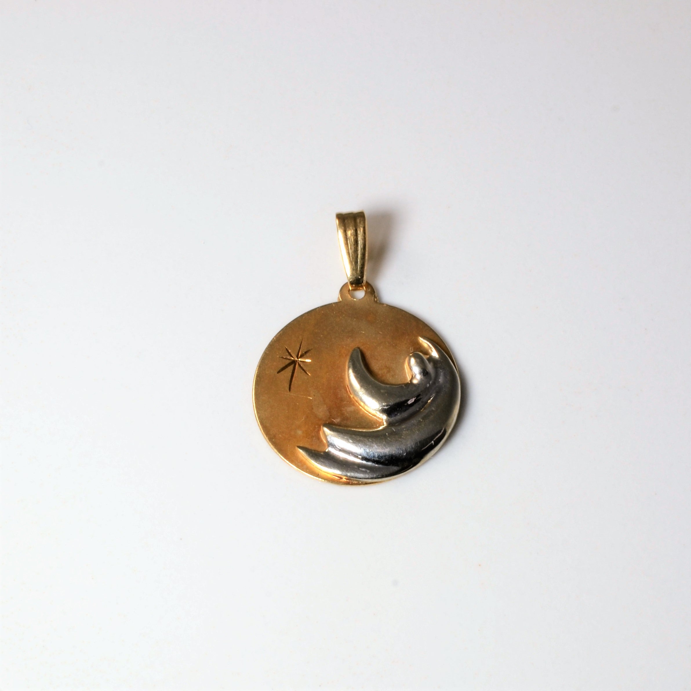 Pendentif Homme sur la Lune bicolore | 