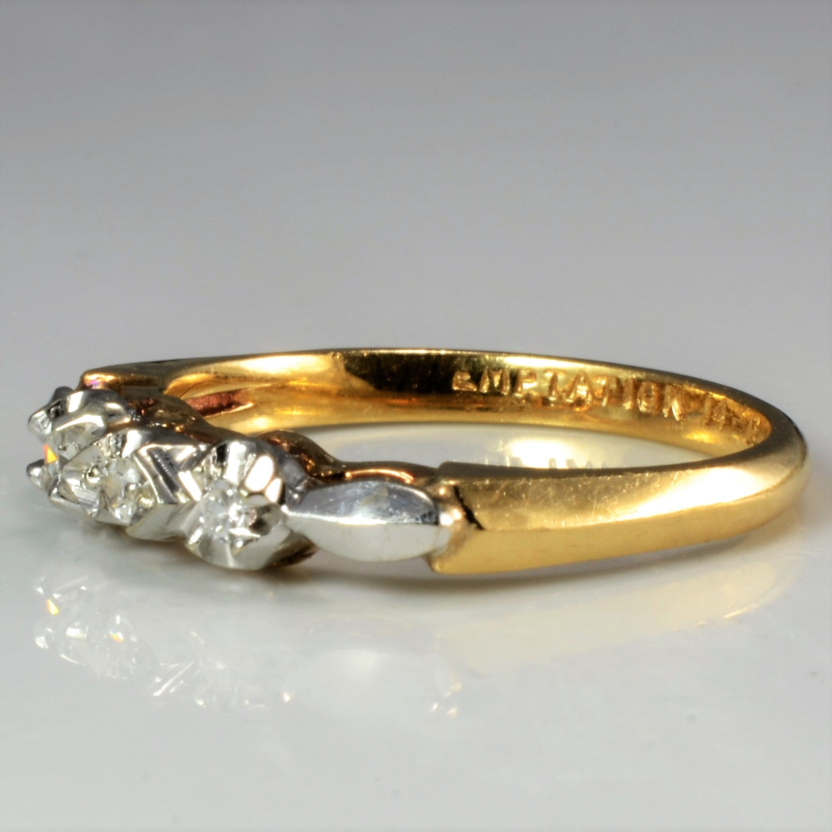 Two Tone Gold Retro Diamond Band | 0.03 ctw, SZ 5.75 |