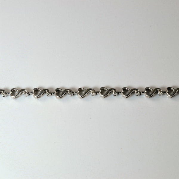 Diamond Heart Link Bracelet | 0.04ctw | 7.5