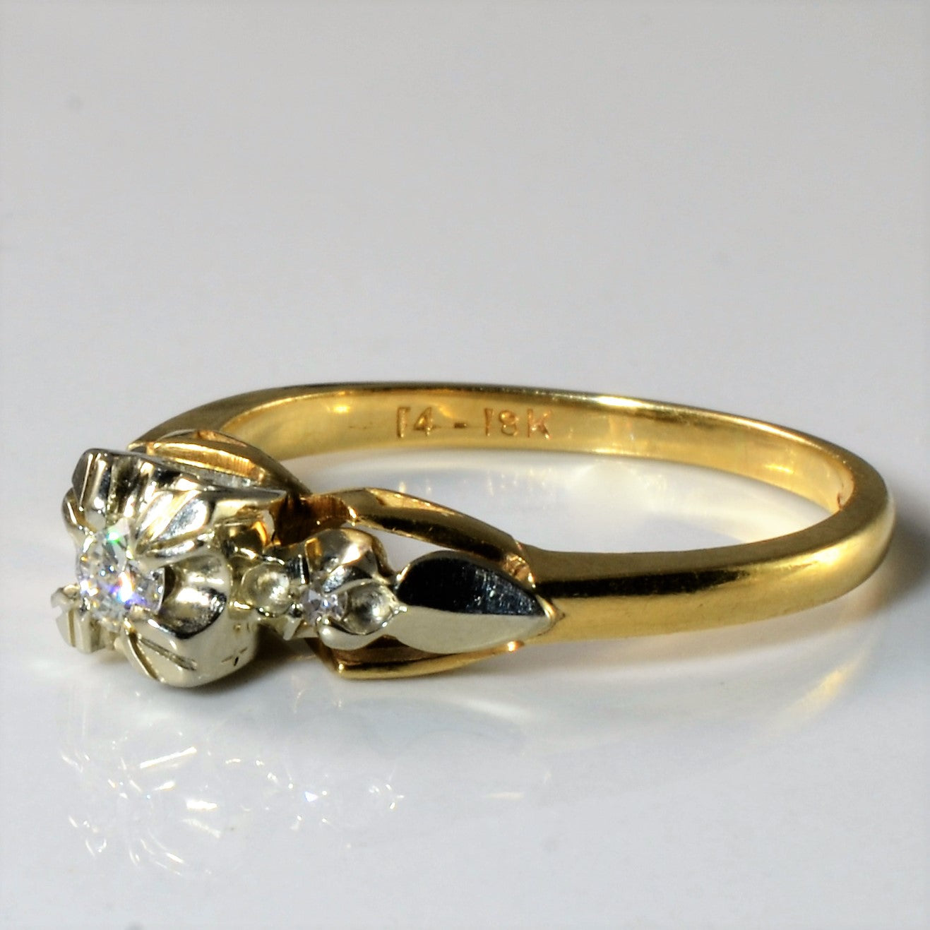 High Set Retro Diamond Ring | 0,13ctw | SZ 7 |