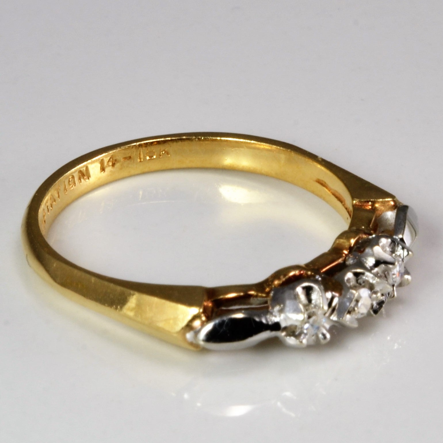 Two Tone Gold Retro Diamond Band | 0.03 ctw, SZ 5.75 |