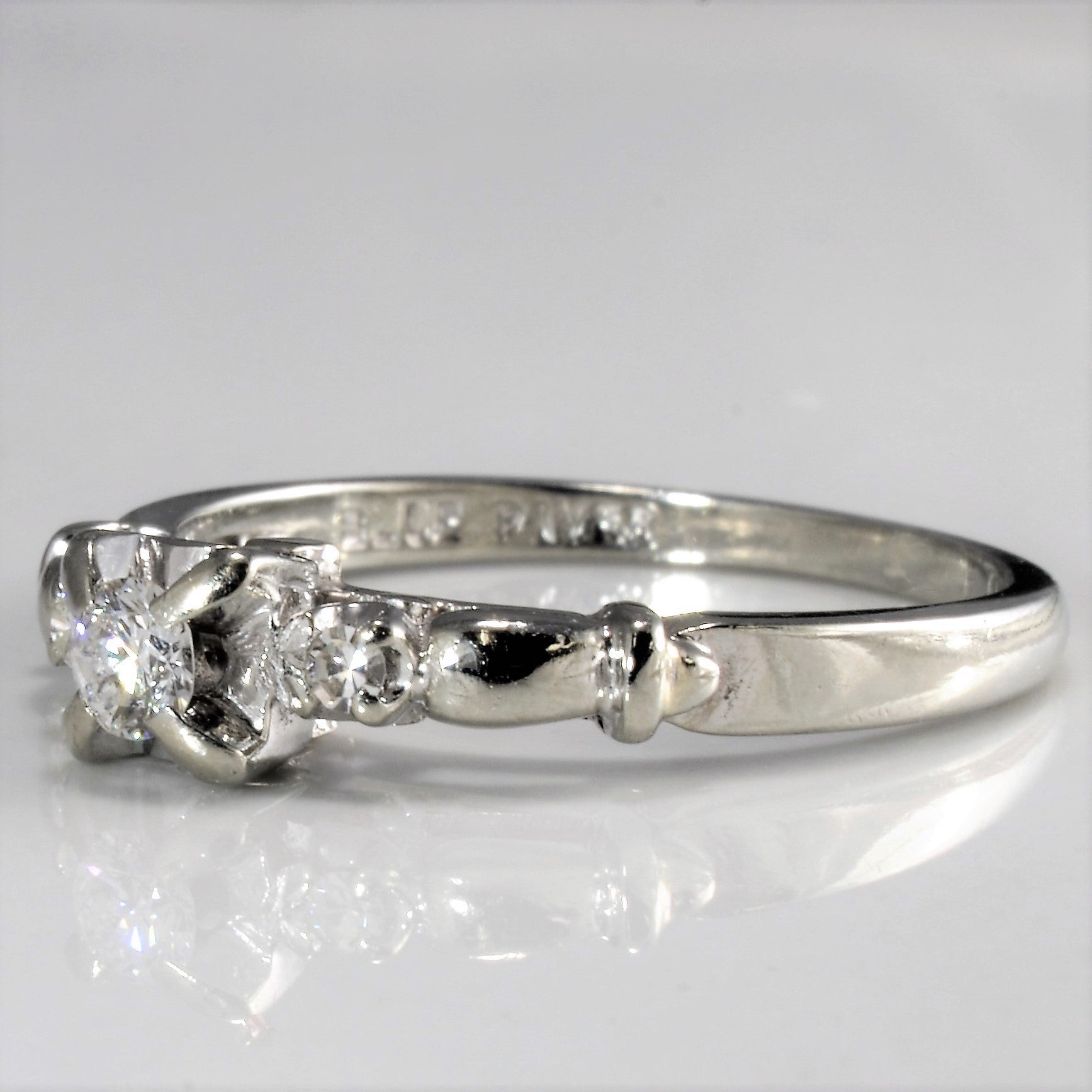 Vintage Three Stone Diamond Ring | 0.12 ctw, SZ 6.25 |