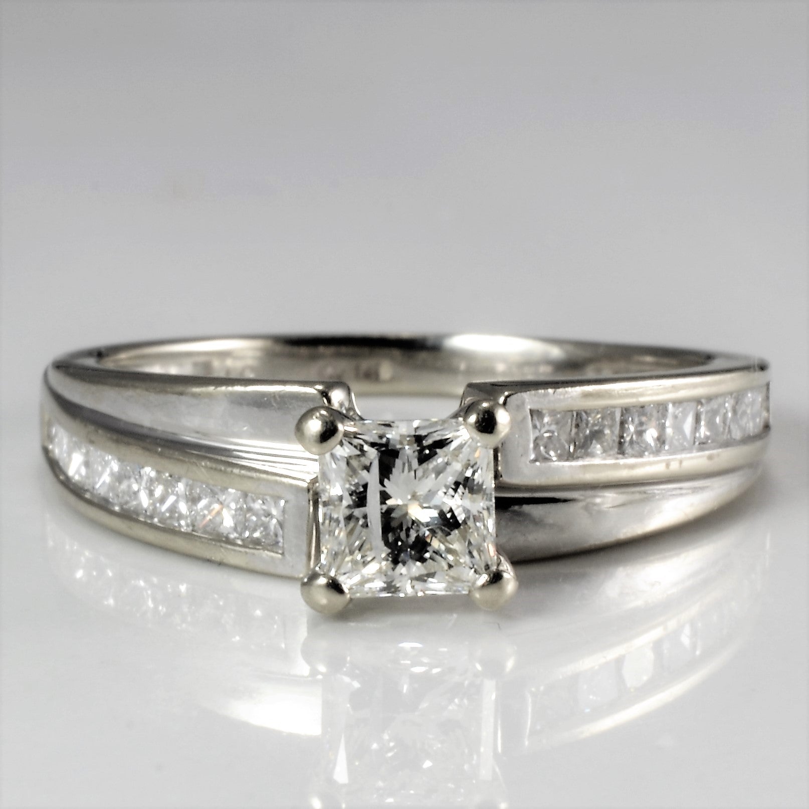 Solitaire with Accents Diamond Engagement Ring | 0.76 ctw, SZ 6.25 |