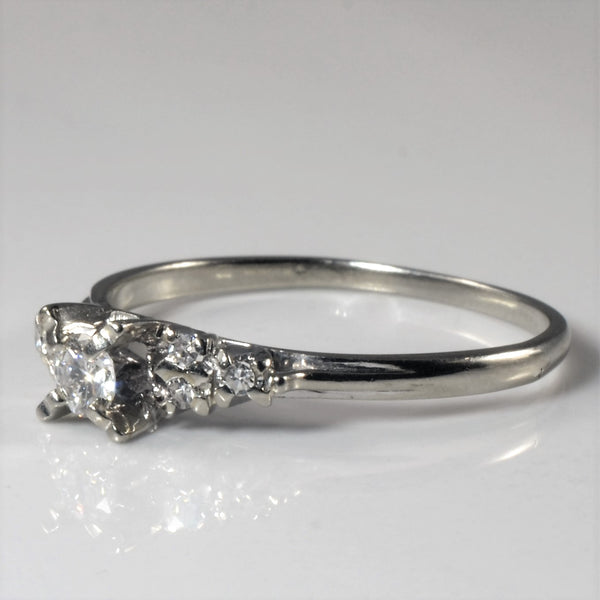 'Birks' Tapered Diamond High Set Ring | 0.25ctw | SZ 9.5 |