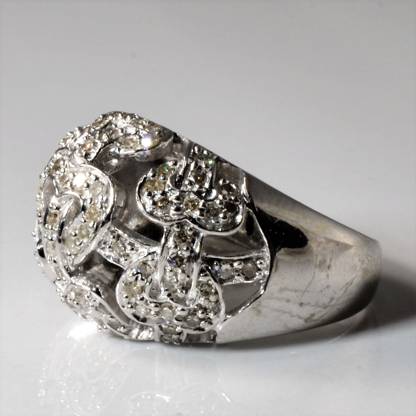 Heart Lock Diamond Dome Ring | 0.66ctw | SZ 5.25 |