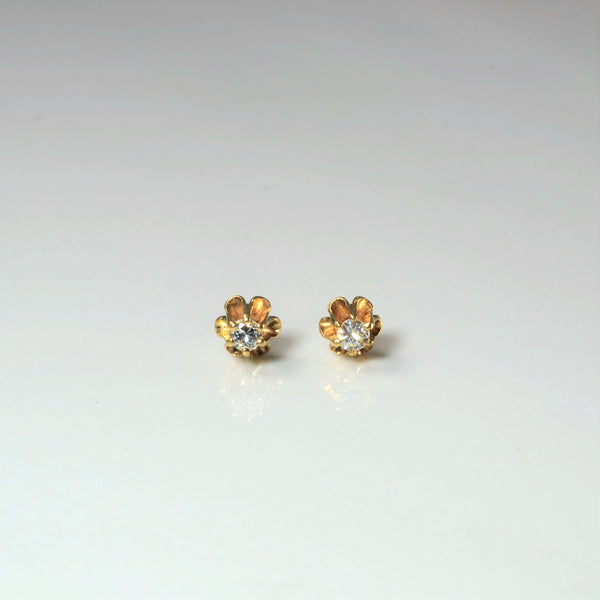 Belcher Set Diamond Stud Earrings | 0.09ctw |