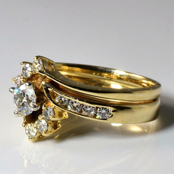 Soldered Bypass Diamond Wedding Set | 0.68ctw | SZ 6.25 |