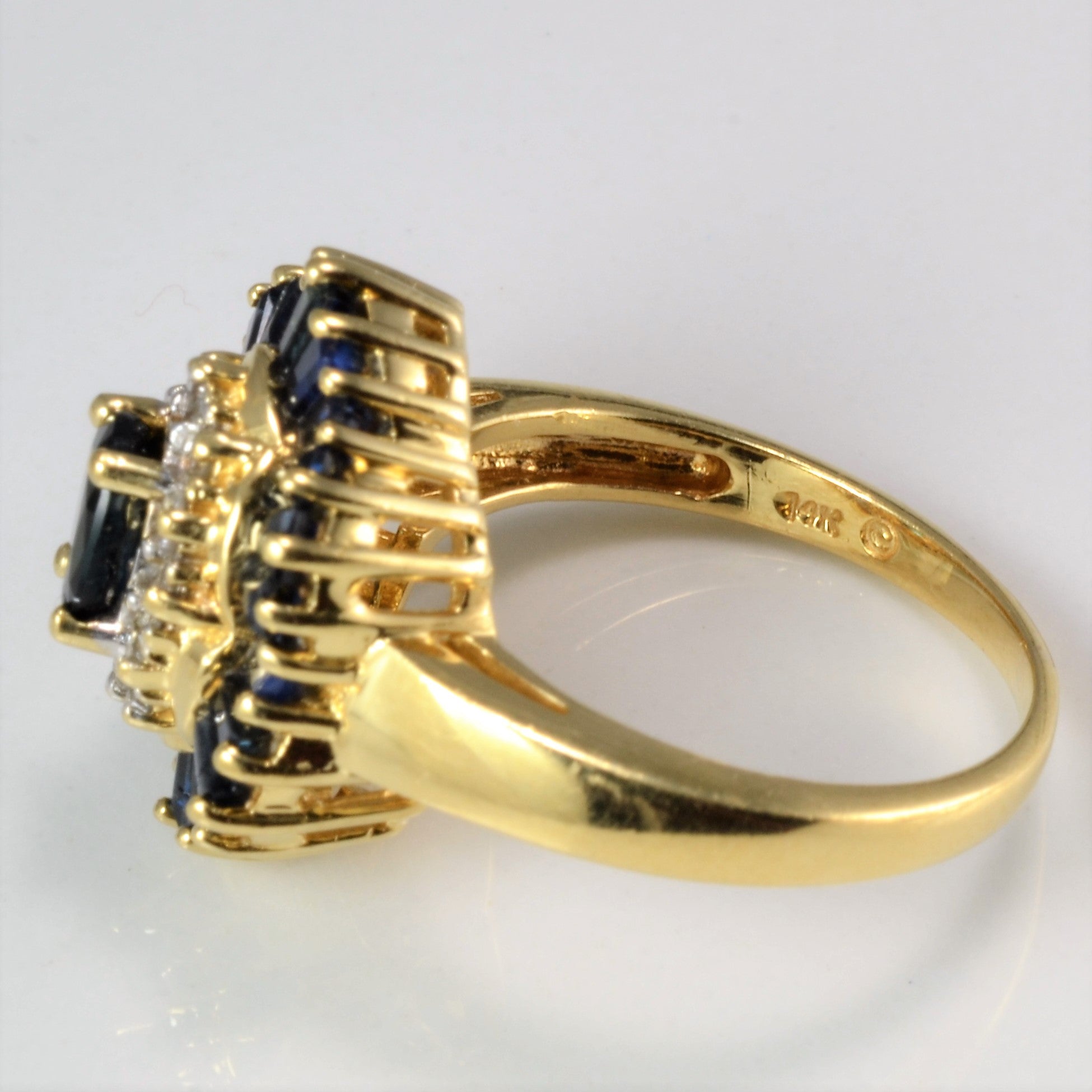 Cocktail Sapphire & Diamond Ring | 0.24 ctw, SZ 6.25 |