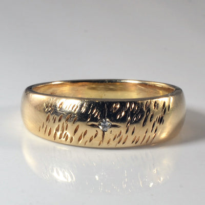Textured Star Burst Diamond Band | 0.03ct | SZ 11.25 |