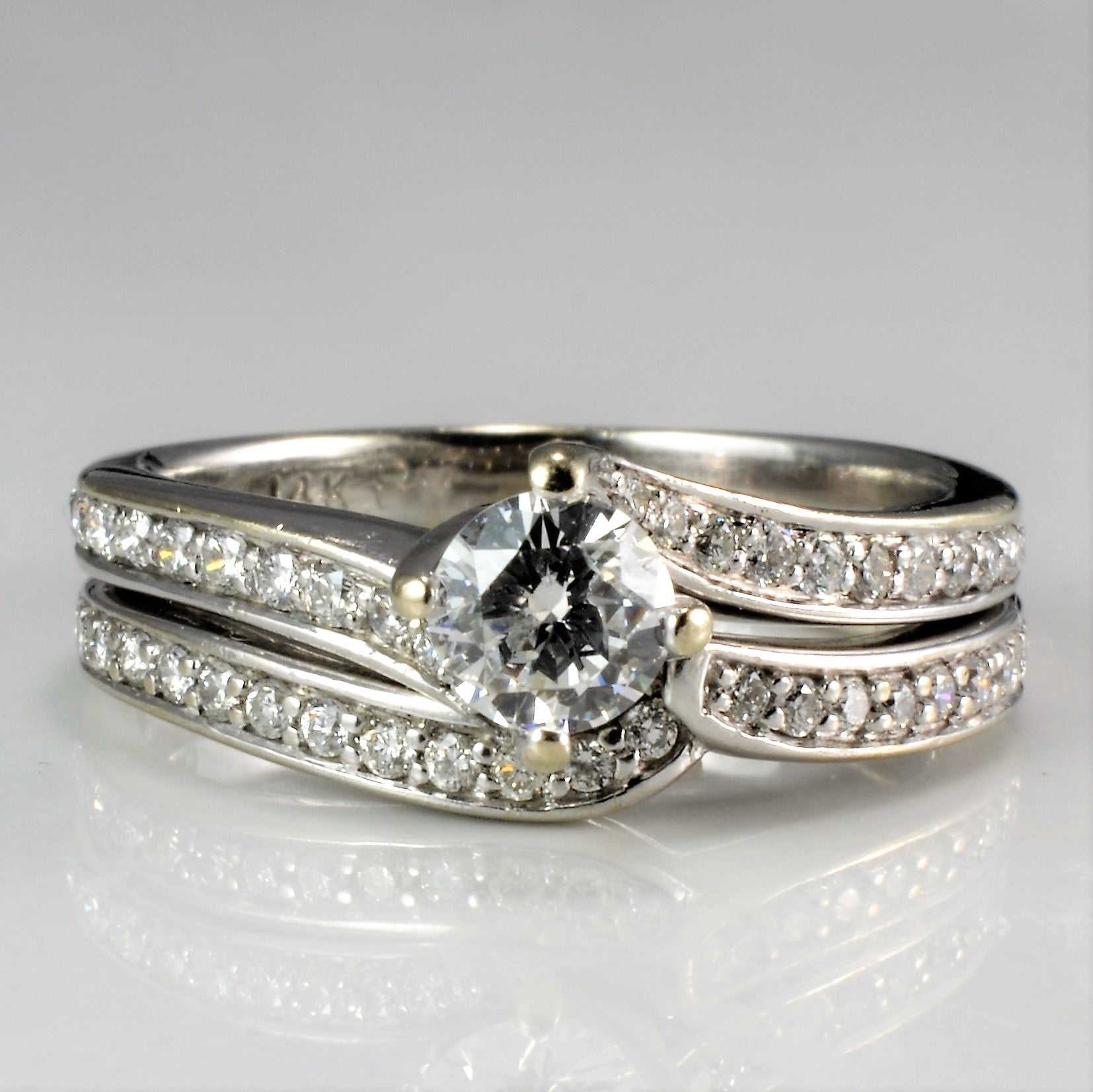 Solitaire with Accents Diamond Soldered Engagement Ring | 0.64 ctw, SZ 5.5 |
