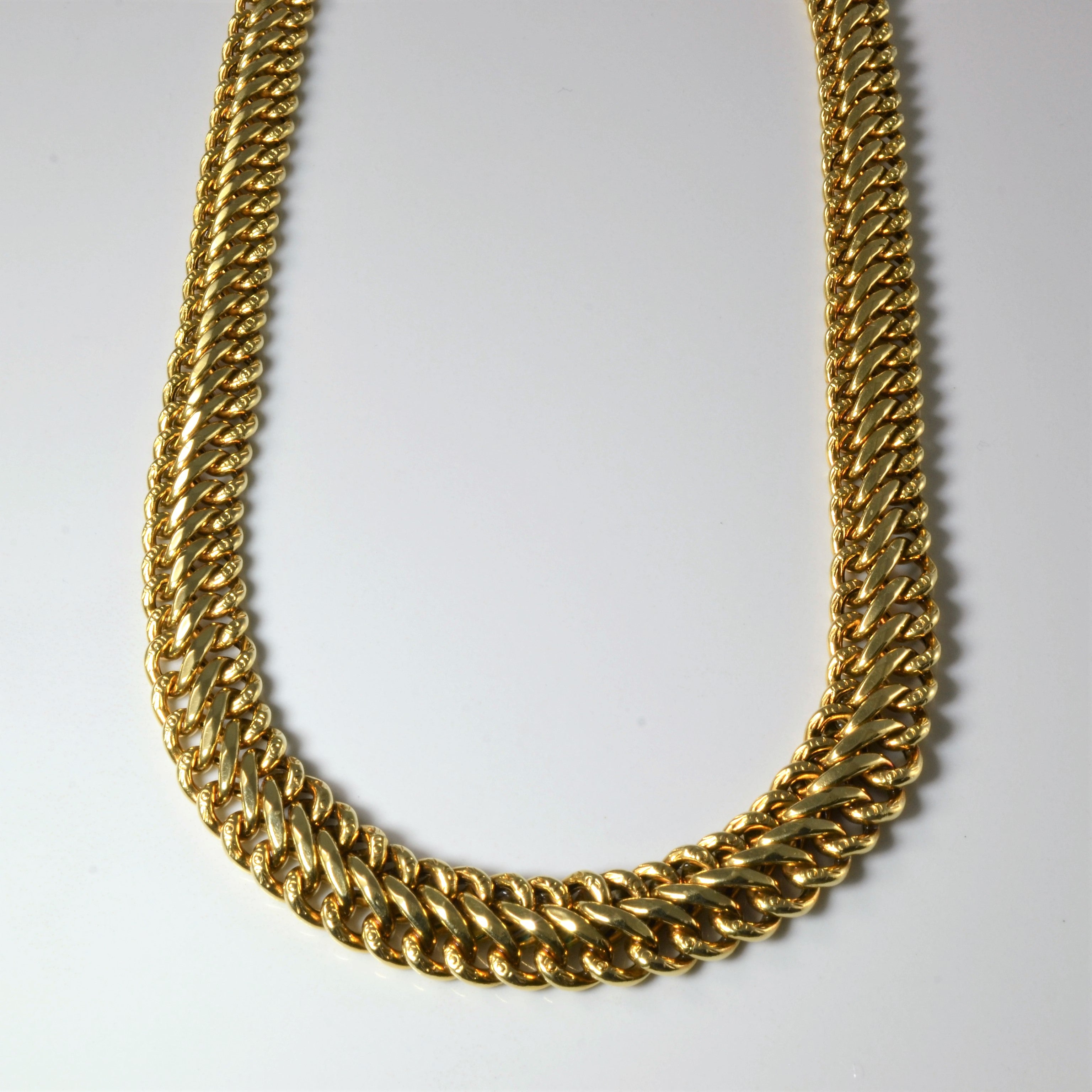 14k Yellow Gold Parallel Chain Choker | 15" |