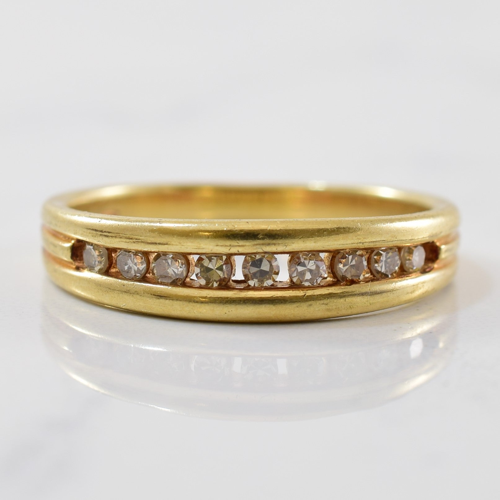 Channel Set Champagne Diamond Semi Eternity Band | 0.16ctw | SZ 6.25 |