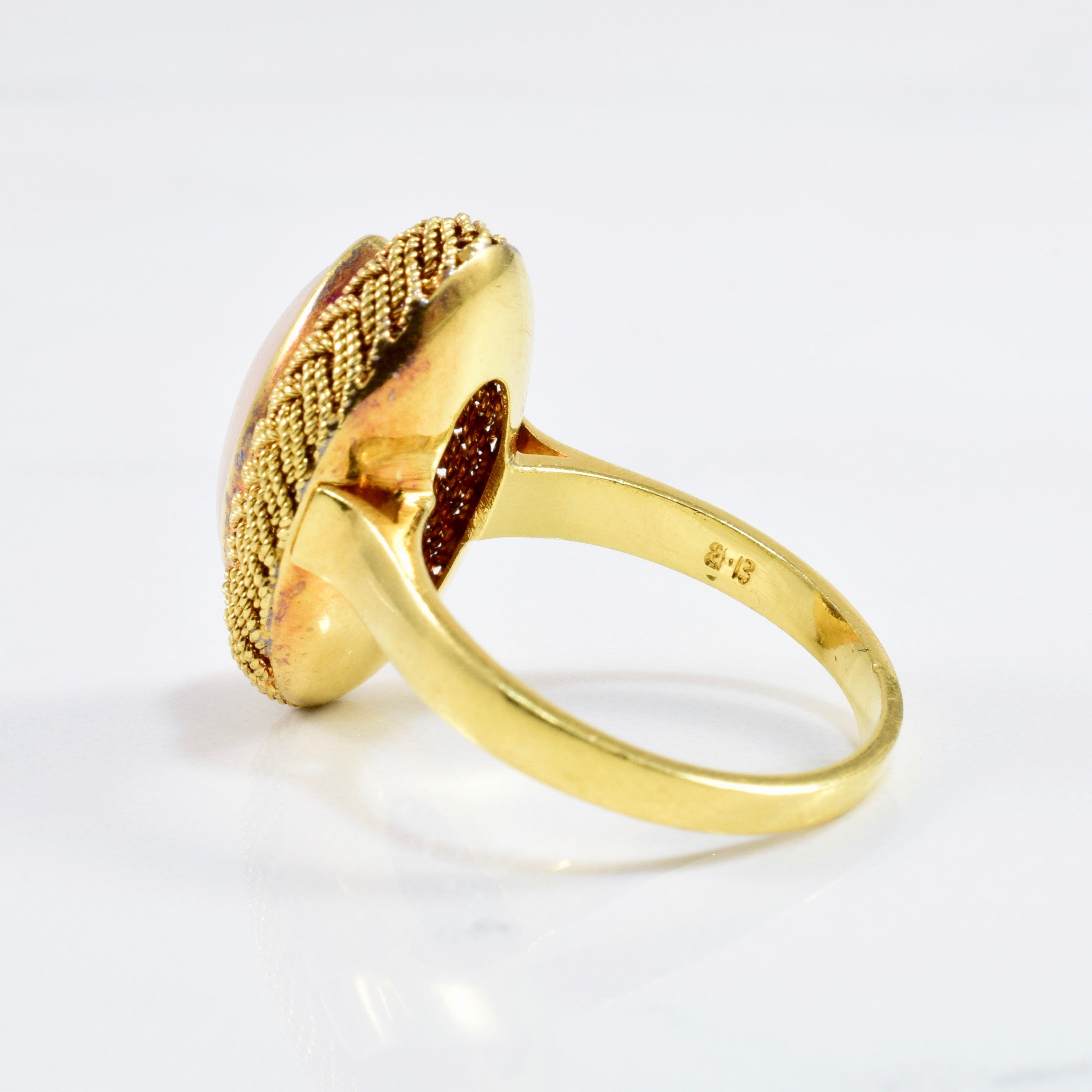 Angel Skin Coral Navette Ring | SZ 7.75 |