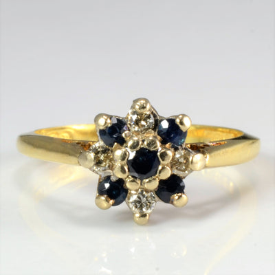 Cluster Diamond & Sapphire Ring | 0.08 ctw, SZ 6.75 |