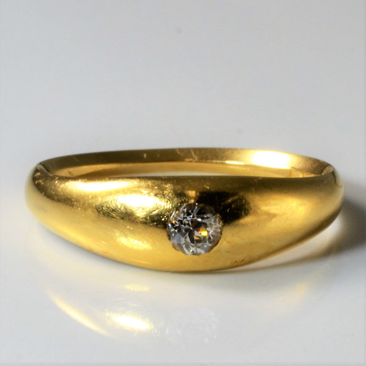 London 1905 Hallmarked Solitaire Diamond Gold Ring | 0.14ct | SZ 7.75 |