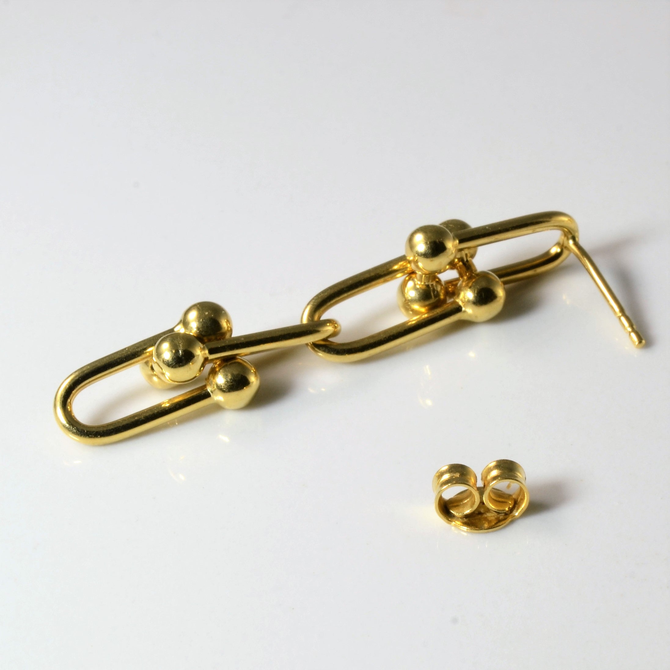 Boucles d'oreilles à maillons allongés en or jaune 